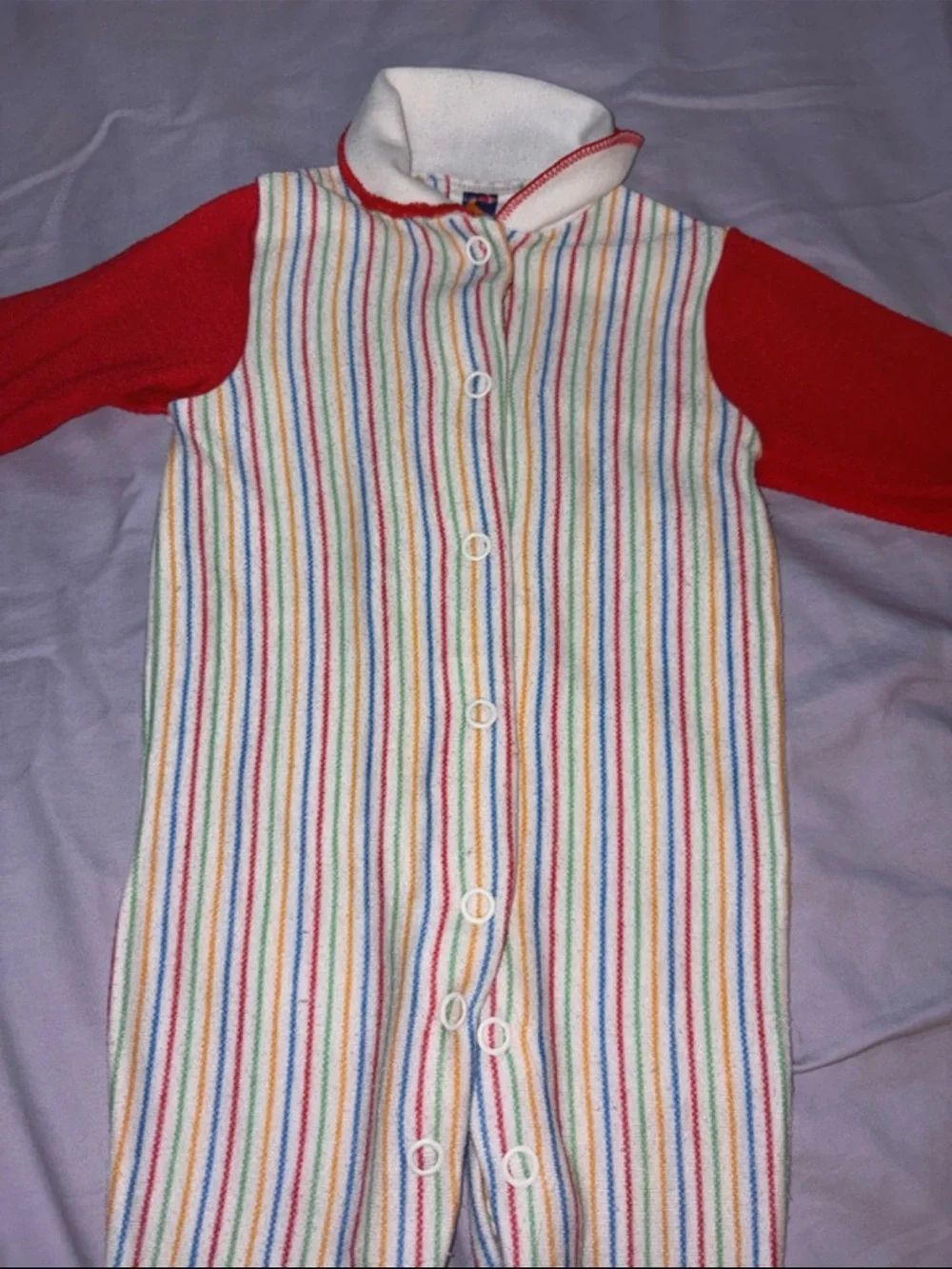 Vintage 1980s-1990s Carter's Rainbow Striped Footie Pajamas